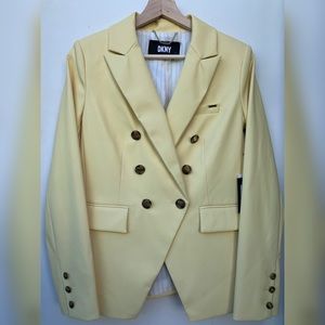 DKNY Yellow Leather Blazer